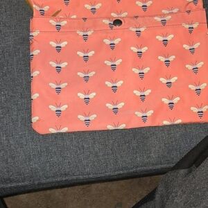 Fossil Pink Bee Print Clutch